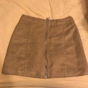 Suede mini skirt